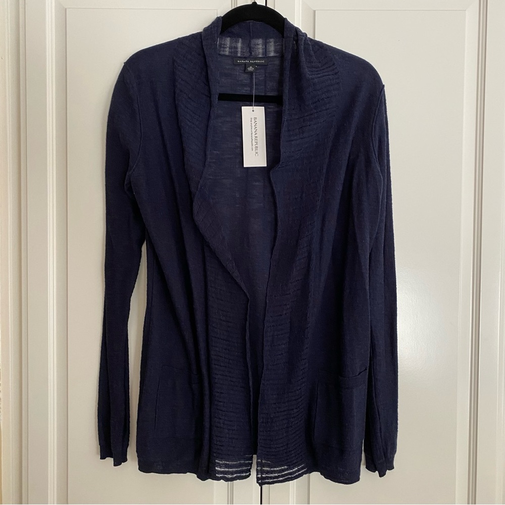 Banana Republic Open Cardigan - Lightweight Cotton - Navy Blue - Size M - NWT